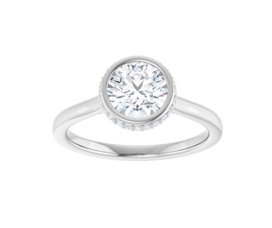 1 CTW Round Lab-Grown Diamond Engagement Ring 14K White Gold with IGI Certificate