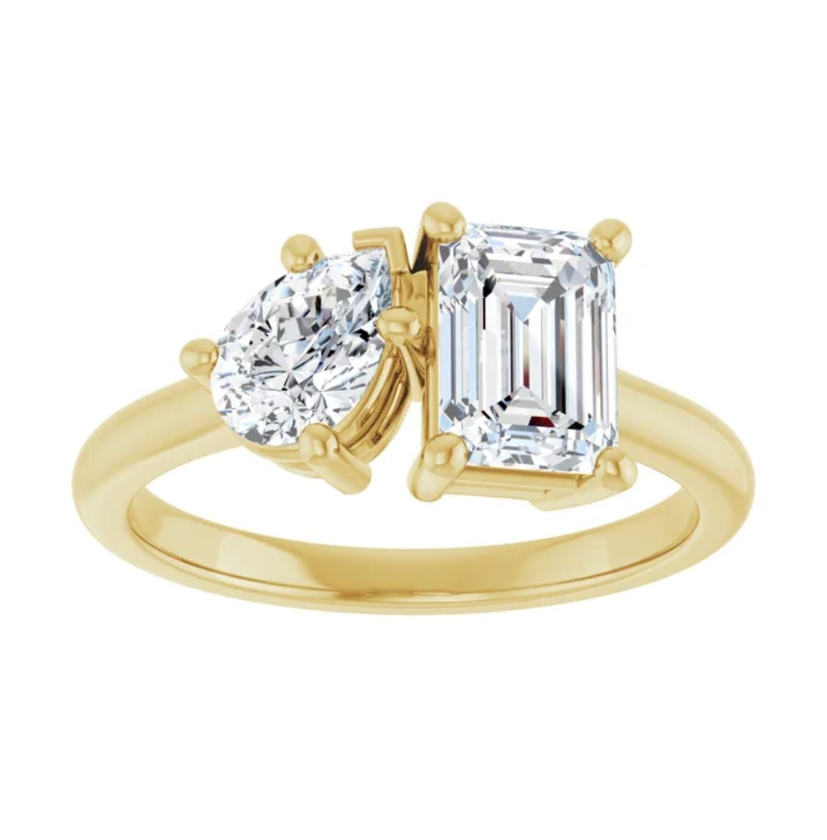 1 5/8 CTW Lab Diamond 14K Yellow Gold Toi Et Moi with IGI Certificates