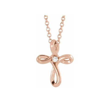 .02 CTW Natural Diamond Cross 16-18" Necklace