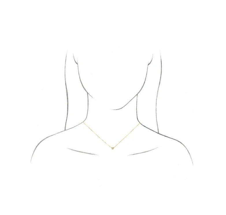 1/4 CT Natural Diamond Bezel Set 18" Necklace 14K