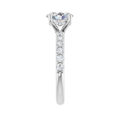 1.5 CTW Natural Oval Diamond Engagement Ring 14K