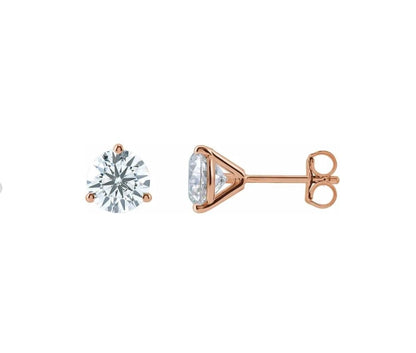 3 CTW Diamond Martini Style Stud Earrings