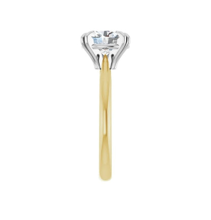 1.5 CTW Oval Diamond Two Tone Solitaire Engagement