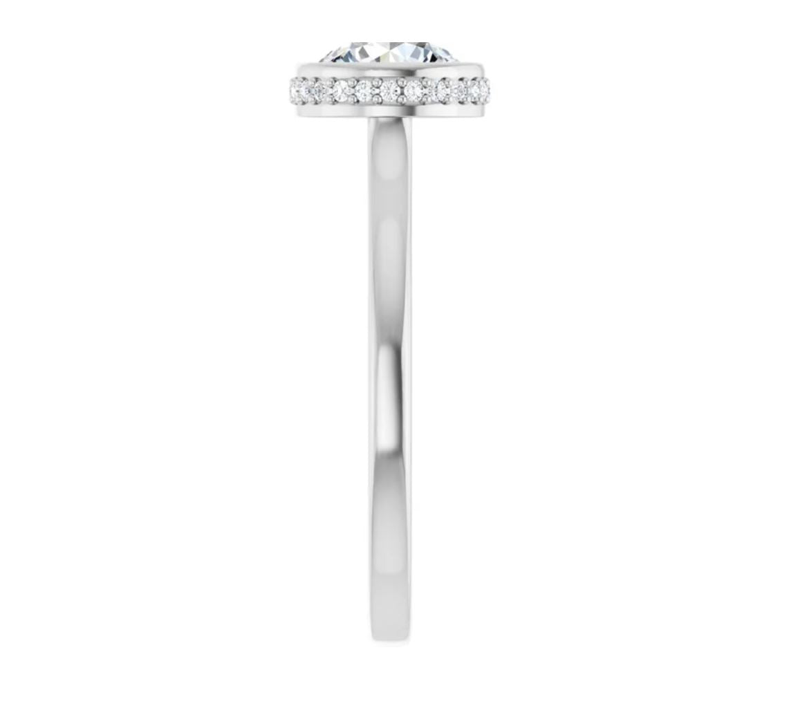 1 CTW Round Lab-Grown Diamond Engagement Ring 14K White Gold with IGI Certificate