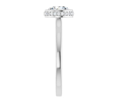 1 CTW Round Lab-Grown Diamond Engagement Ring 14K White Gold with IGI Certificate