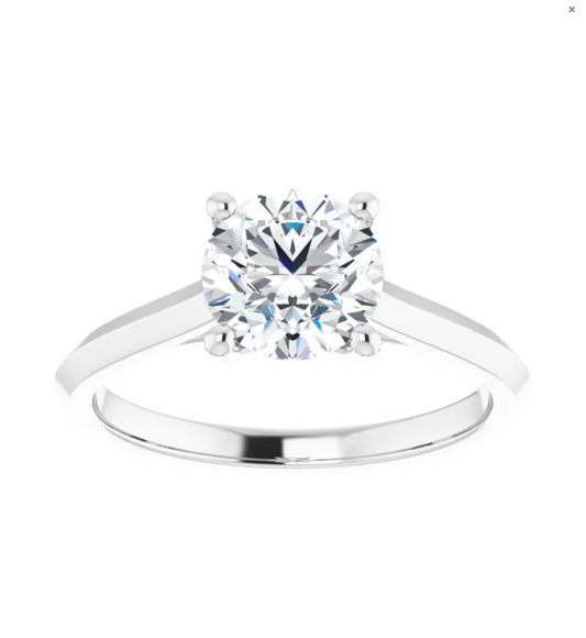 1.25CT Round Solitaire Engagement Ring 14K White