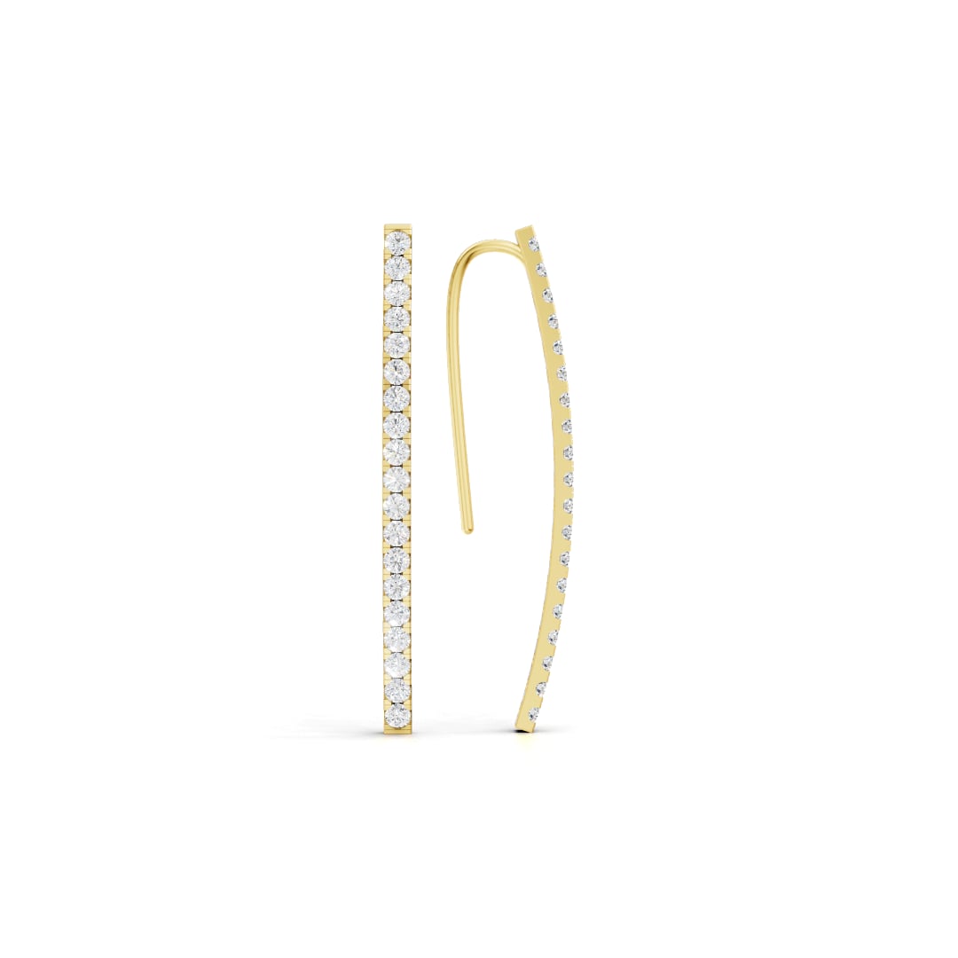 1.2 CTW LAB Diamond Curved Bar Earrings 14K