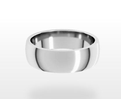 Comfort Fit Lightweight Half Round Band 14K