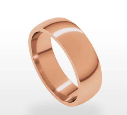 Comfort Fit Lightweight Half Round Band 14K