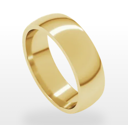Comfort Fit Lightweight Half Round Band 14K
