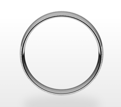 Milgrain Comfort Fit Lightweight Half Round Band 14K