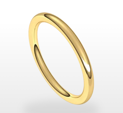 Comfort Fit Standard Weight Full Round Band 14K