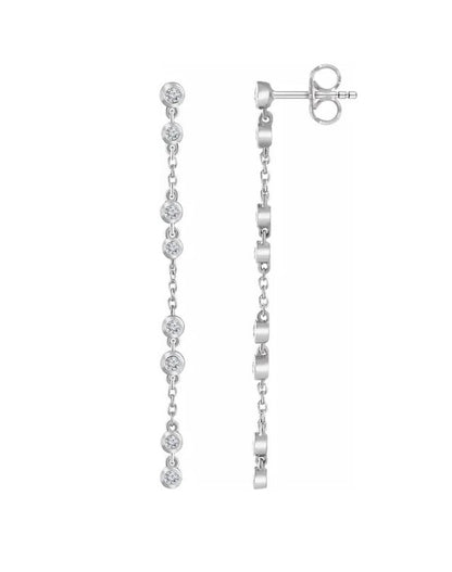 1/3 CTW Natural Diamond Chain Earrings