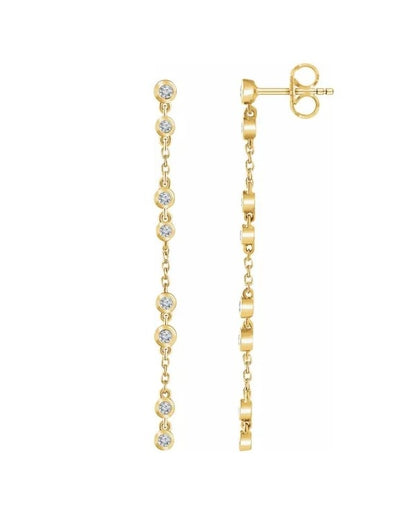 1/3 CTW Natural Diamond Chain Earrings