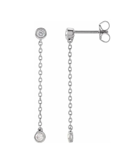 1/4 CTW Diamond Chain Earrings 14K