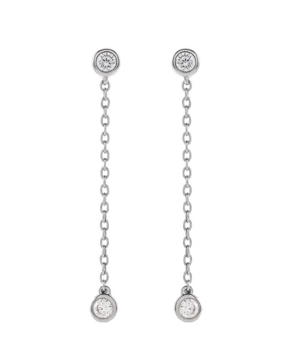 1/4 CTW Diamond Chain Earrings 14K