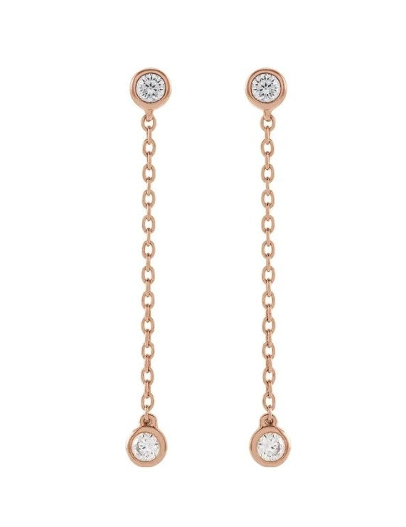 1/4 CTW Diamond Chain Earrings 14K