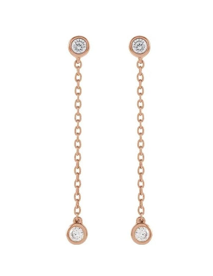 1/4 CTW Diamond Chain Earrings 14K