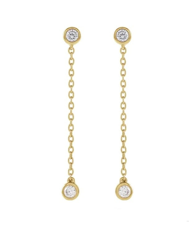 1/4 CTW Diamond Chain Earrings 14K