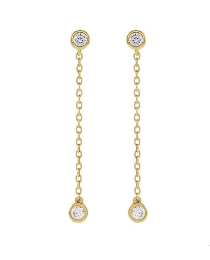 1/4 CTW Diamond Chain Earrings 14K