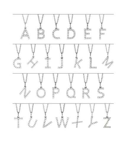 Diamond Initial Necklace 16-18" 14K
