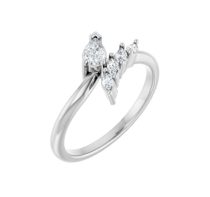 1/3 CTW Natural Diamond Bypass Ring 14K