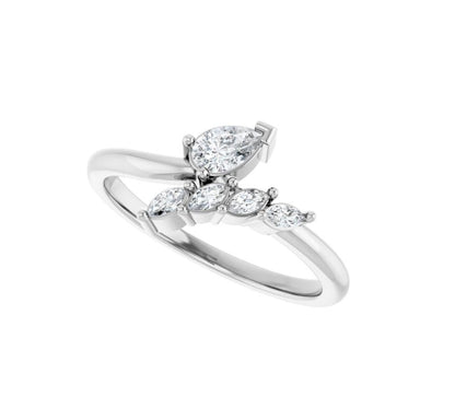 1/3 CTW Natural Diamond Bypass Ring 14K