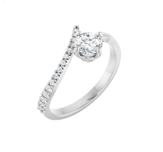 1/2 CTW Natural Diamond Bypass Ring 14K