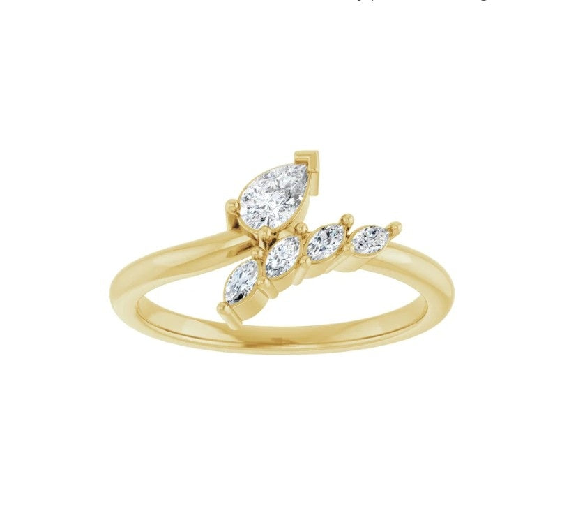 1/3 CTW Natural Diamond Bypass Ring 14K
