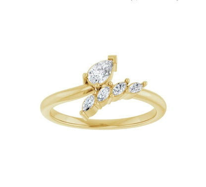 1/3 CTW Natural Diamond Bypass Ring 14K