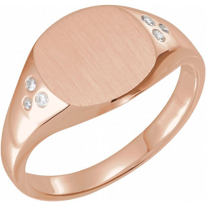.05 CTW Natural Diamond Square Signet Ring