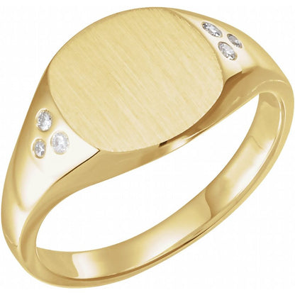 .05 CTW Natural Diamond Square Signet Ring