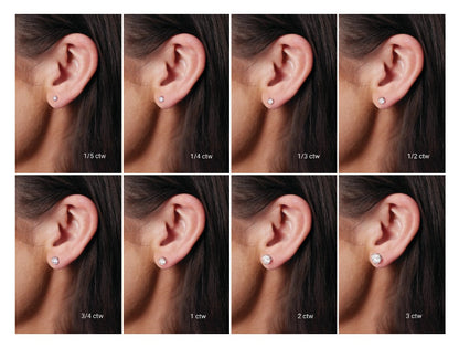 3 CTW Diamond Martini Style Stud Earrings