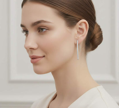1.2 CTW LAB Diamond Curved Bar Earrings 14K
