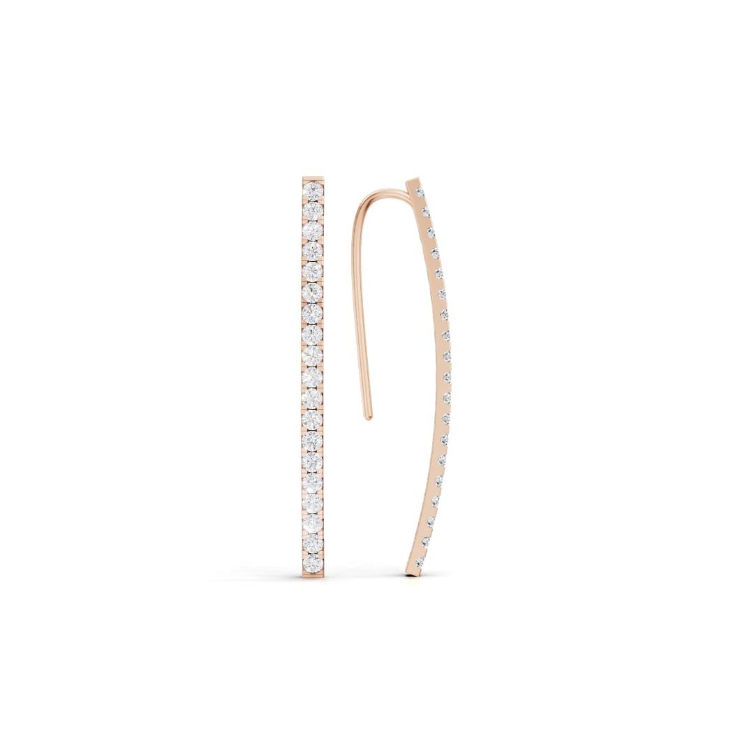 1.2 CTW LAB Diamond Curved Bar Earrings 14K