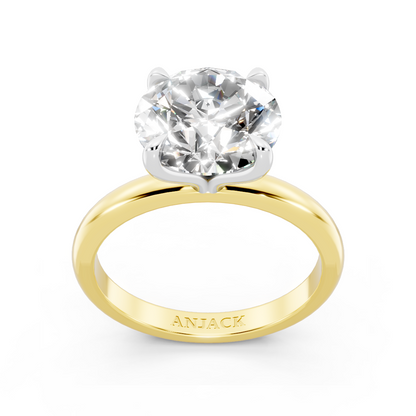 3ct Round LAB Diamond Signature Ring 14K