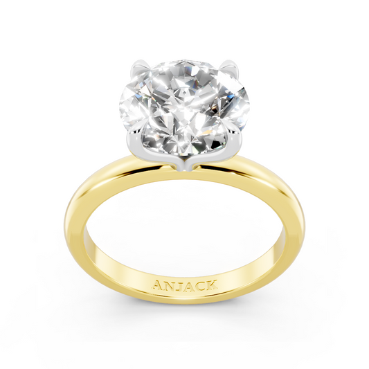 3ct Round LAB Diamond Signature Ring 14K