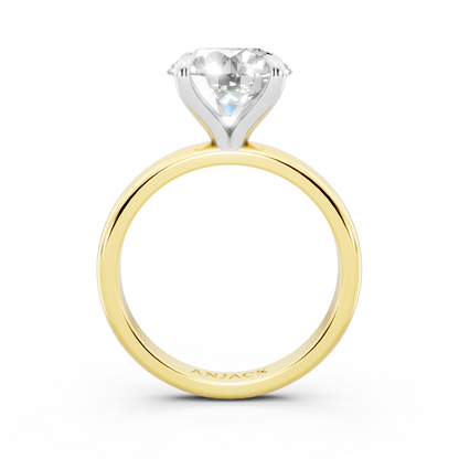 3ct Round LAB Diamond Signature Ring 14K