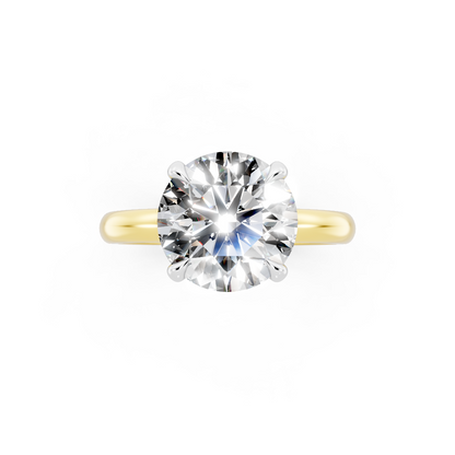 3ct Round LAB Diamond Signature Ring 14K